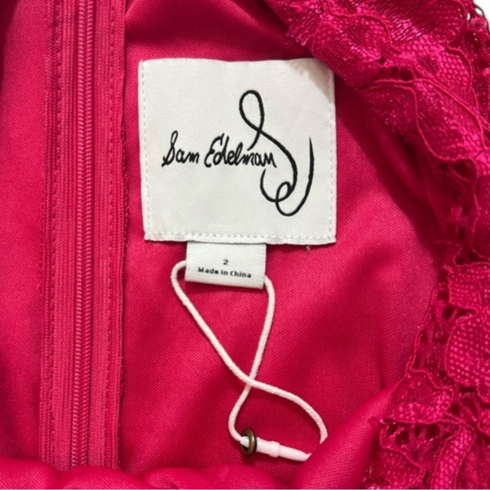 Sam Edelman Hot Pink Fuchsia lace bodycon dress - size 2 - Picture 2 of 7